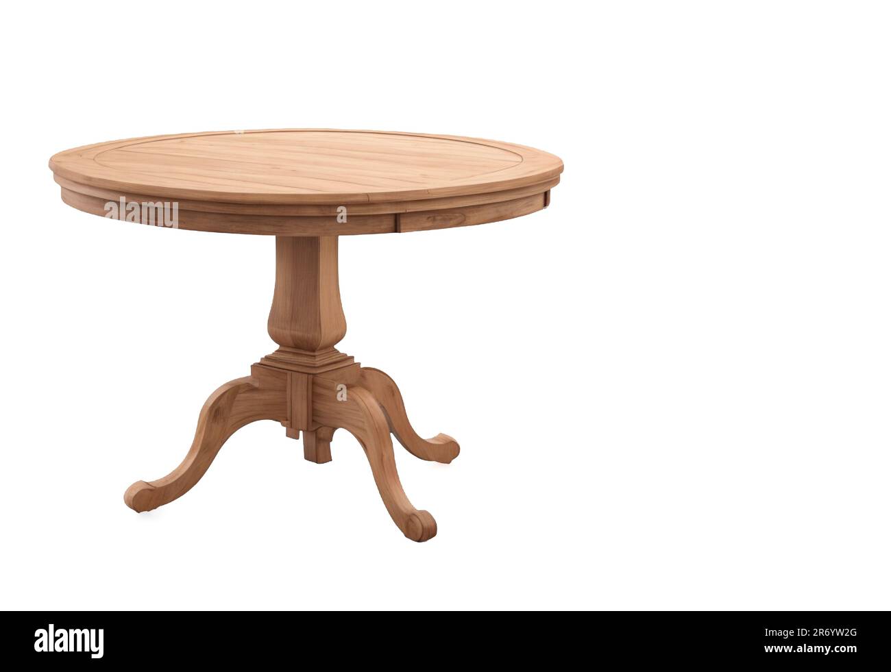 table en bois vide vue de dessus isolée sur fond blanc Banque D'Images