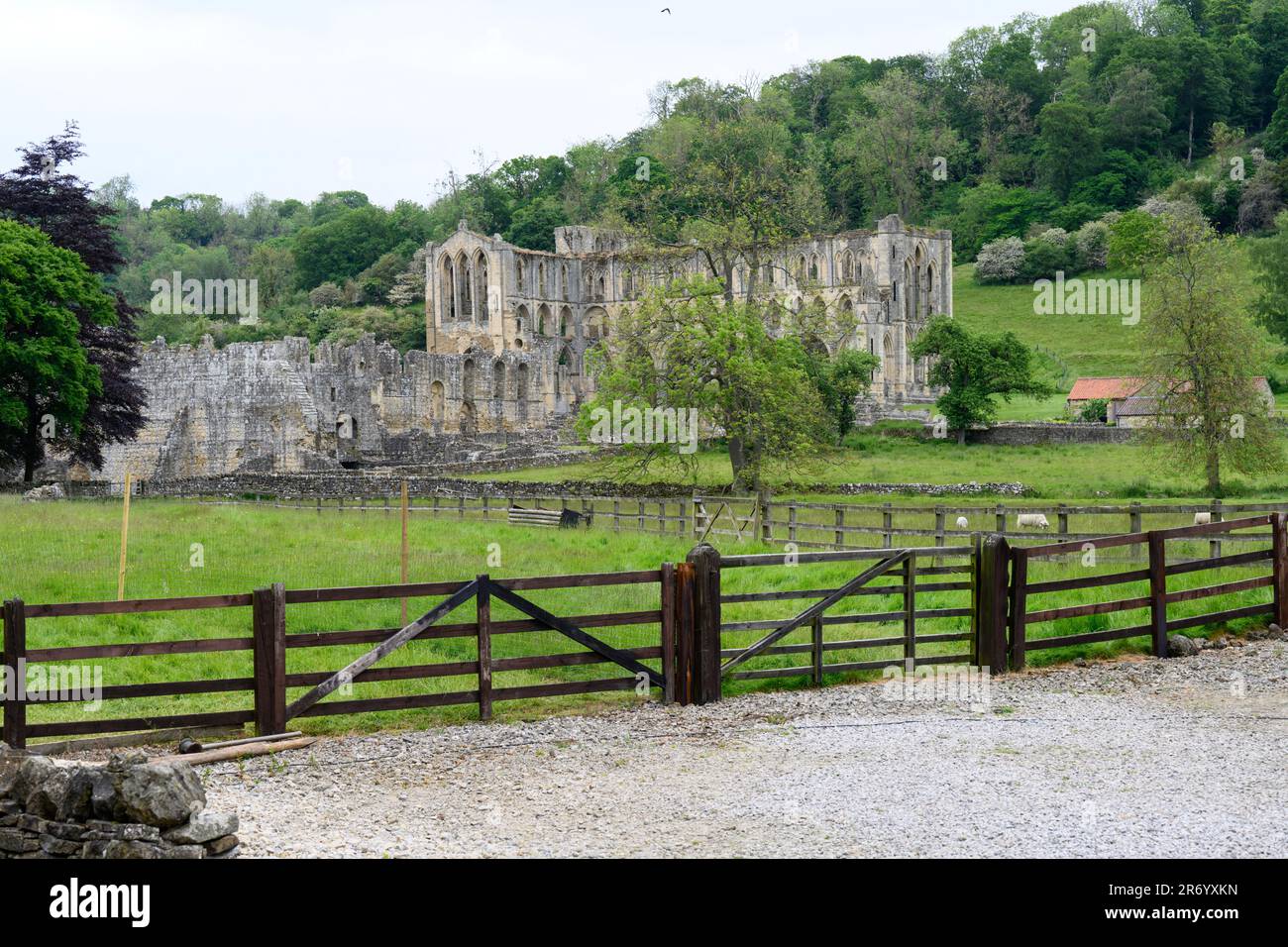 Abbaye et village de Rievaulx Banque D'Images