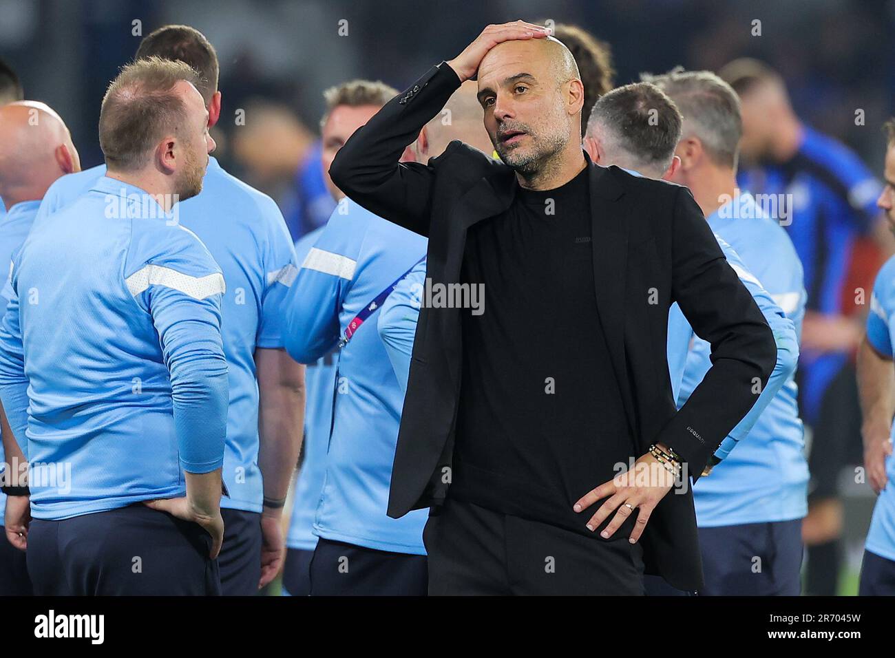 Istanbul, Turquie. 11th juin 2023. ISTANBUL, TURQUIE - JUIN 11: Le directeur Josep PEP Guardiola de Manchester City pendant le match final de l'UEFA Champions League entre le Manchester City FC et le FC Internazionale Milano au stade olympique Ataturk sur 11 juin 2023 à Istanbul, Turquie (photo par /photos Orange) Credit: Orange pics BV/Alay Live News Banque D'Images