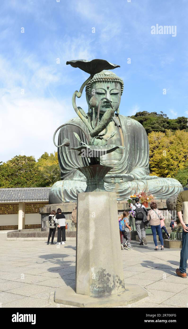 Le Grand Bouddha à Kōtoku-in, Kamakura, Japon. Banque D'Images