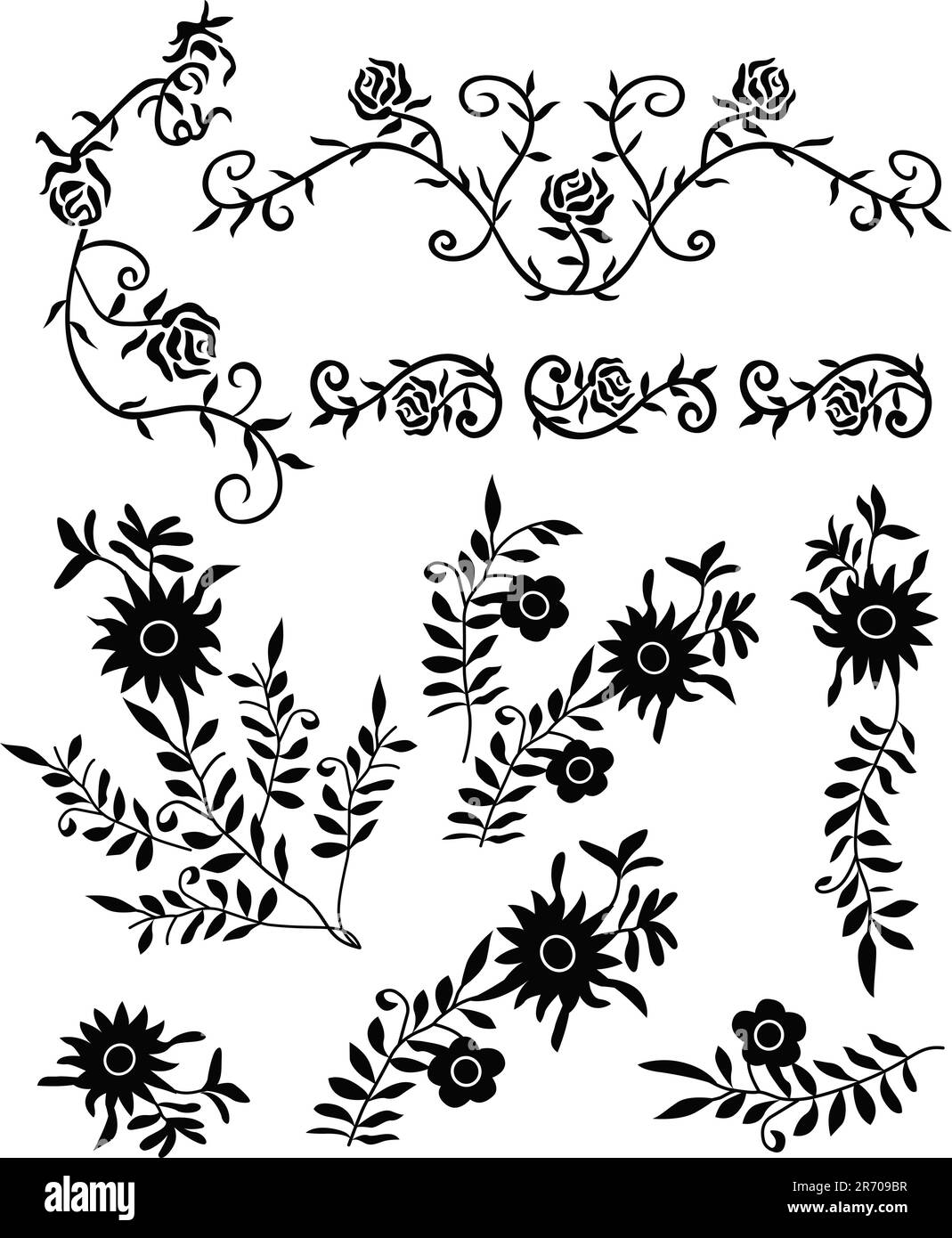 illustration de fleurs dans un style différent Illustration de Vecteur