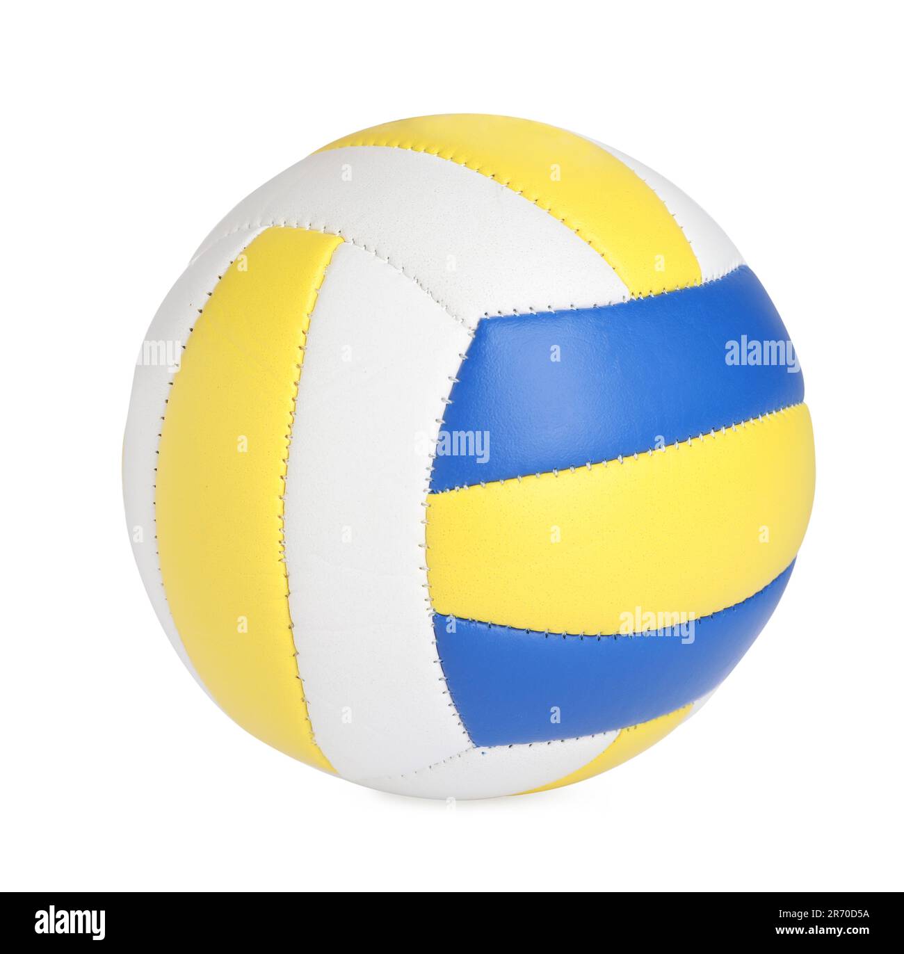 Nouveau ballon de volley-ball en cuir isolé sur blanc Banque D'Images