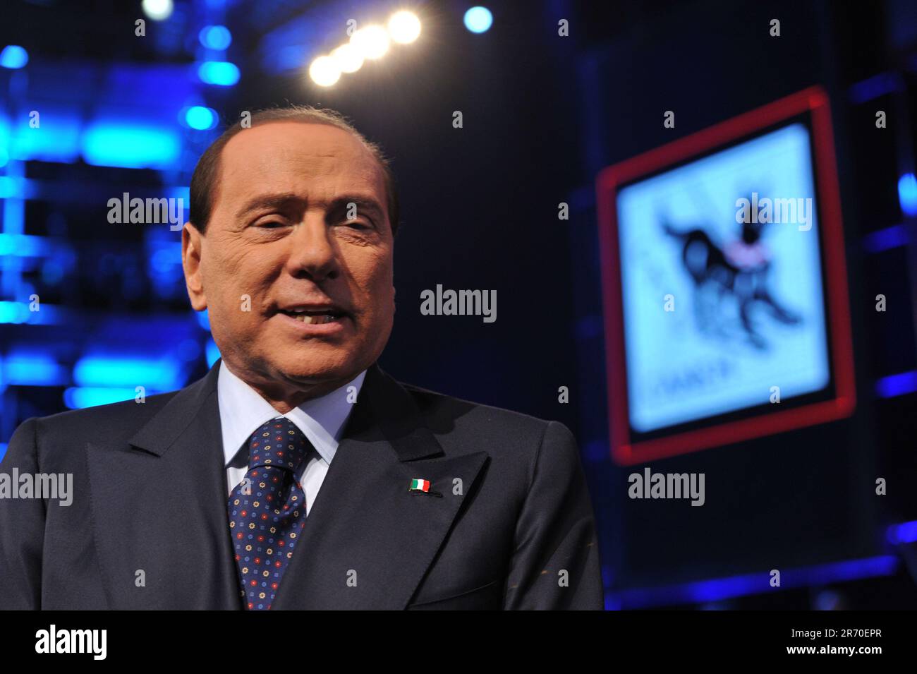 Roma- Trasmissione 'Servizio pubblico' Nella foto: Silvio Berlusconi Banque D'Images