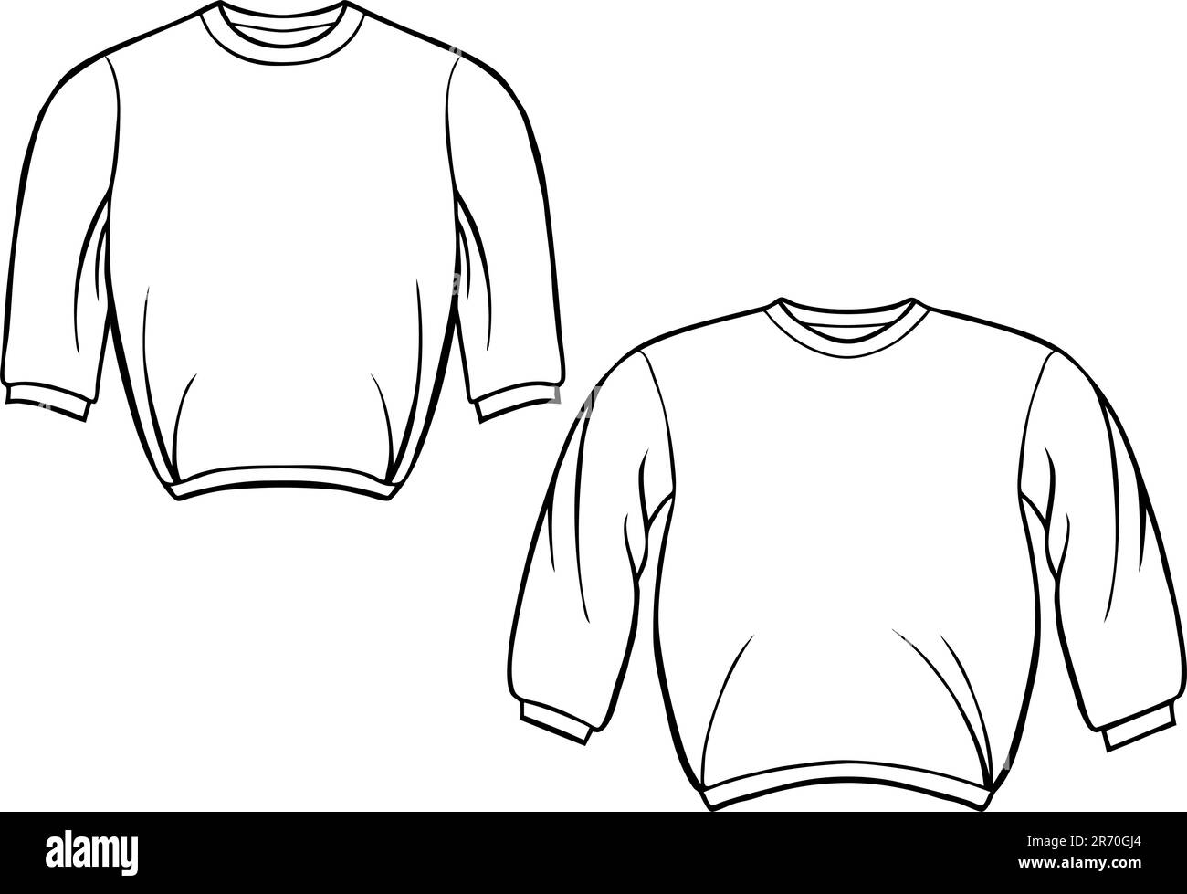 Ligne de vêtements art : Sweat capuche - noir et blanc. Illustration de Vecteur