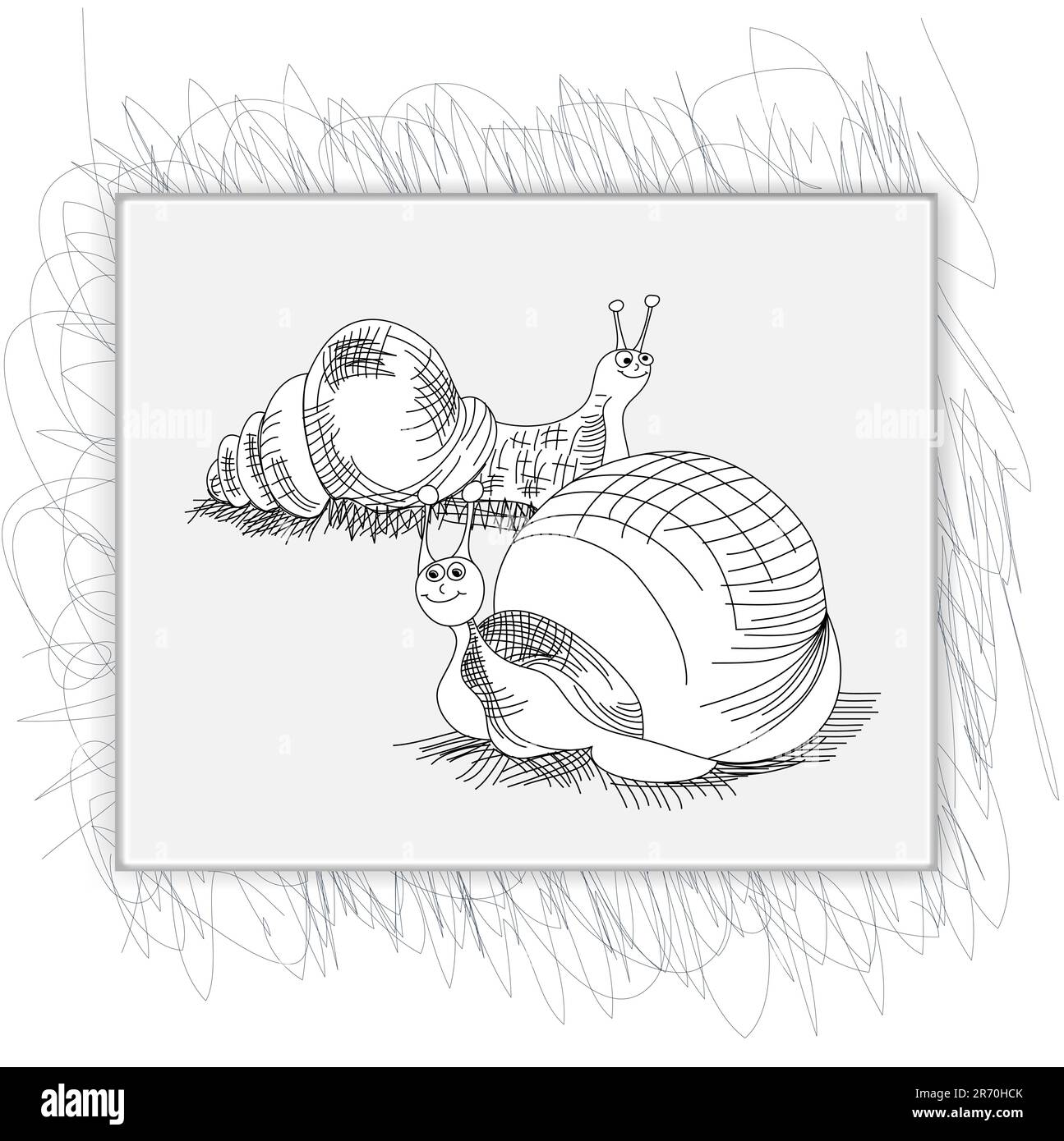 Esquisser avec l'escargot Illustration de Vecteur