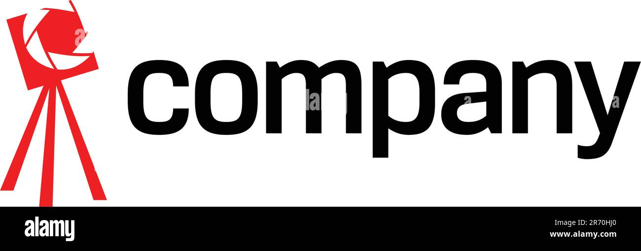 Logo professionnel (appareil photo sur trépied) pour le secteur de la photographie et de la vidéo Illustration de Vecteur