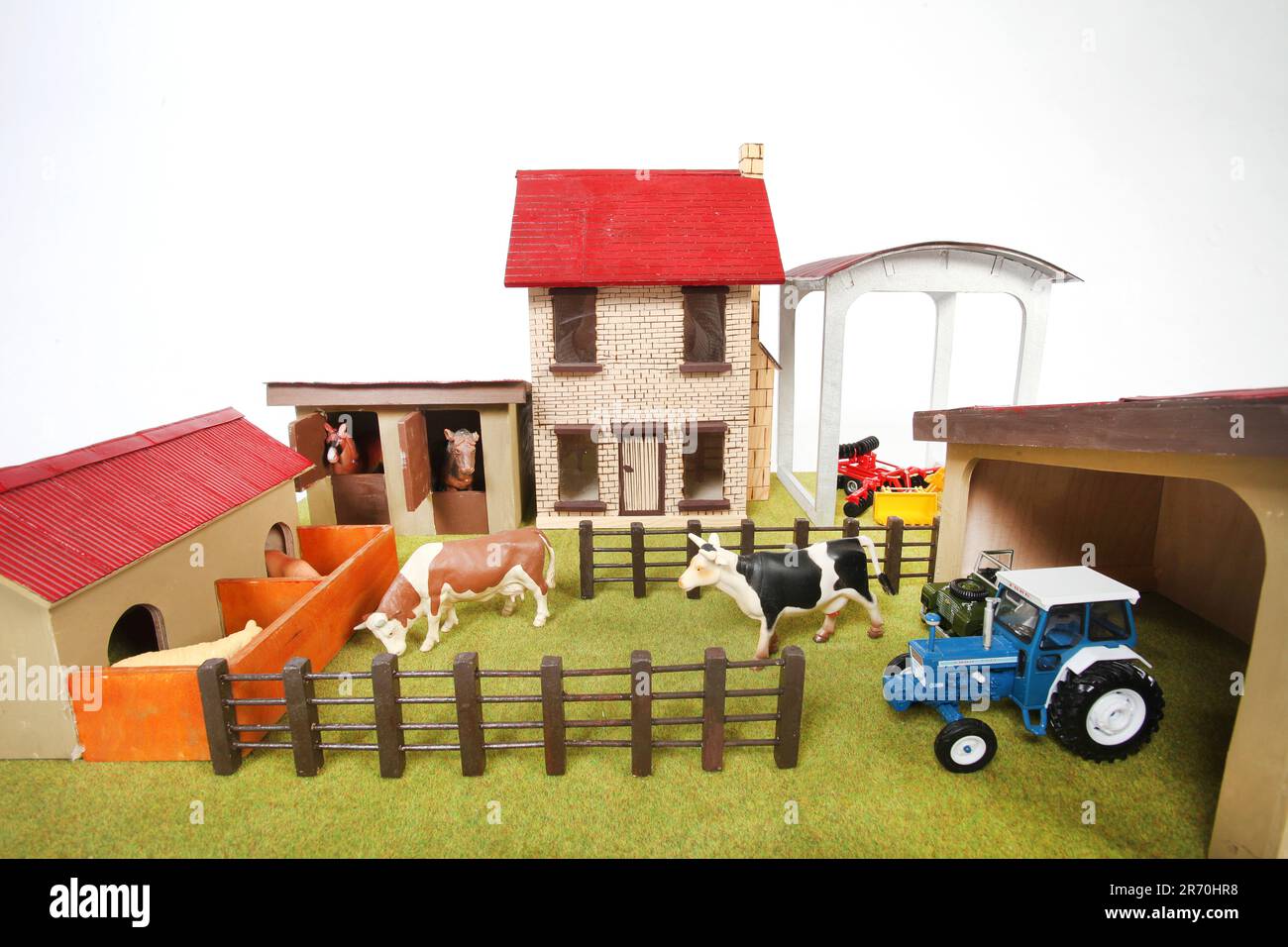 Un jouet de ferme en bois Banque D'Images