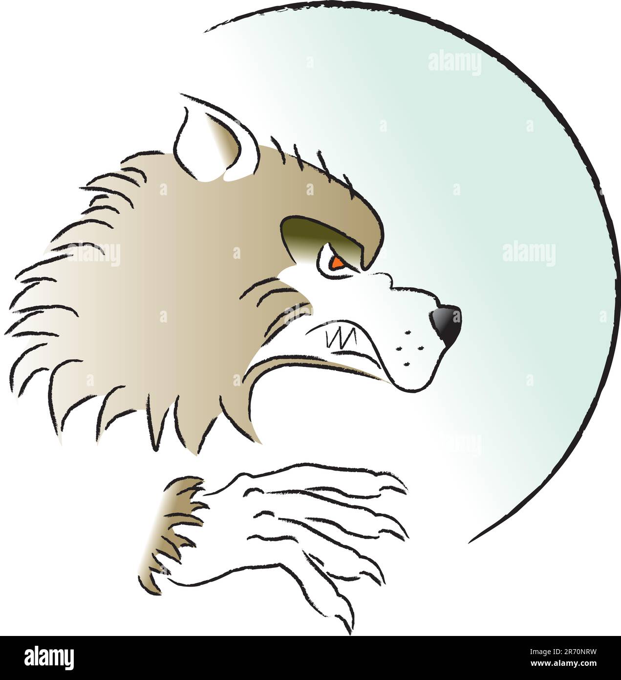 Dessin animé Wolfman. Illustration de Vecteur