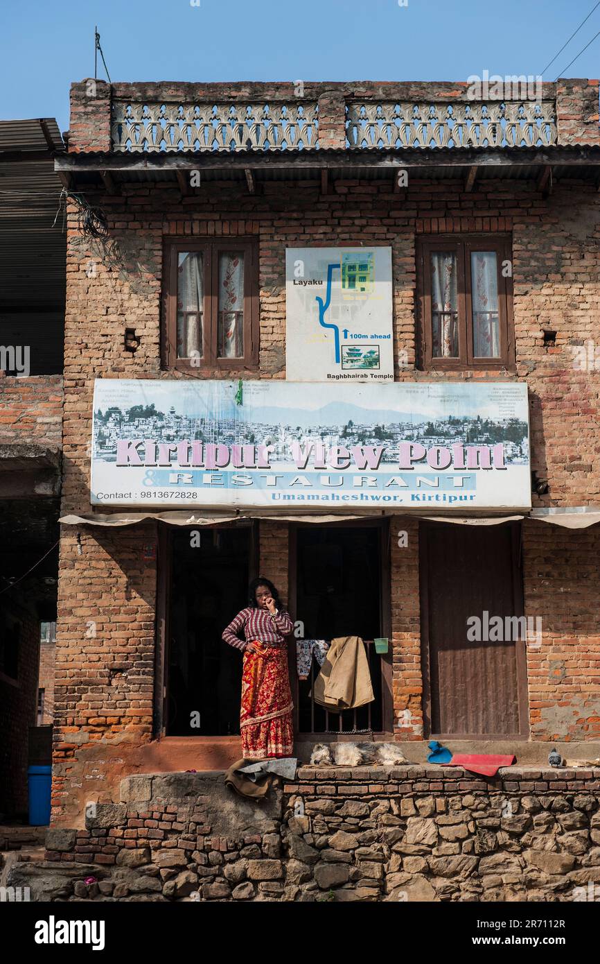 Restaurant. kirtipur. népal Banque D'Images