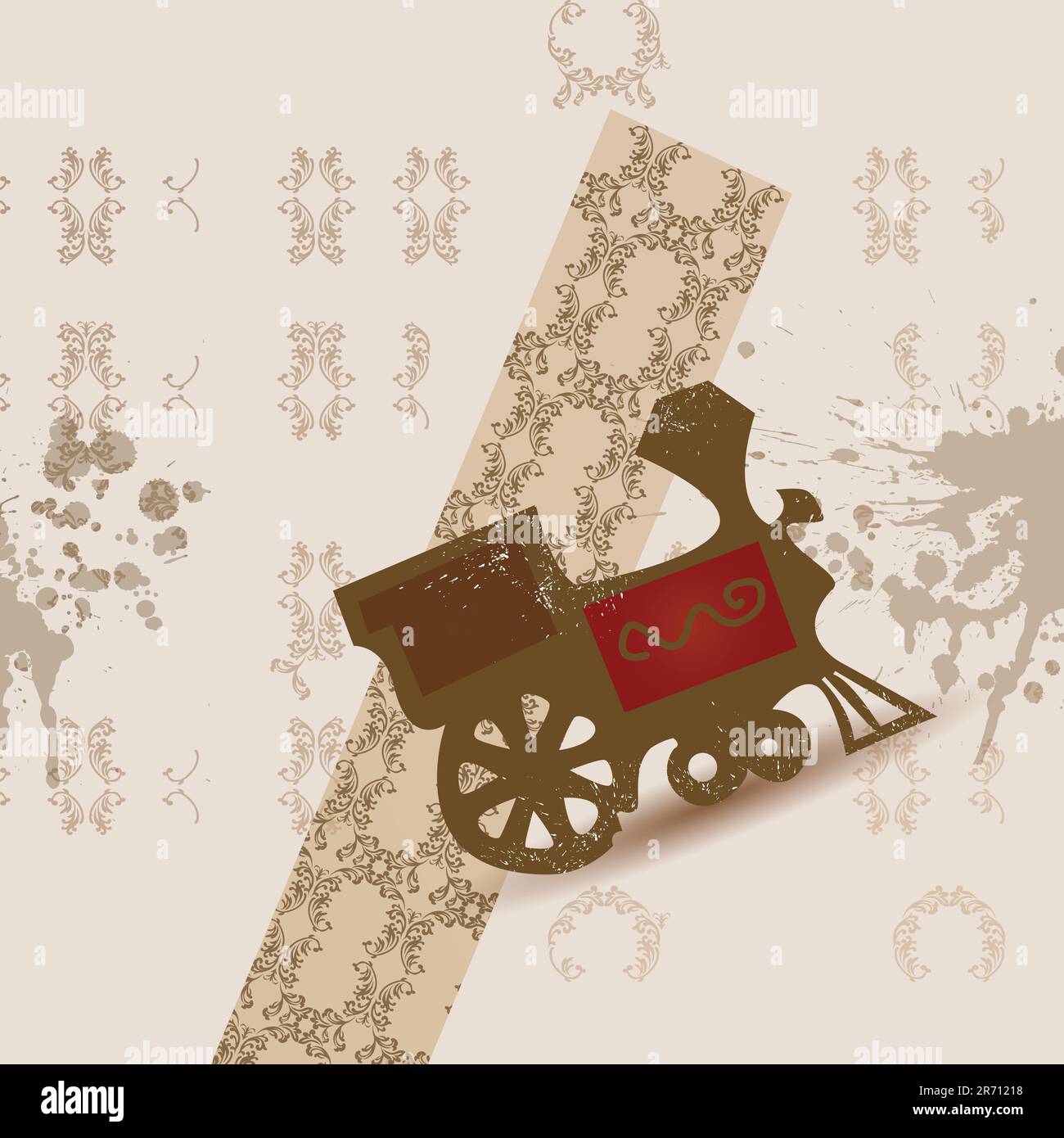 arrière-plan de l'ancien vecteur de train Illustration de Vecteur