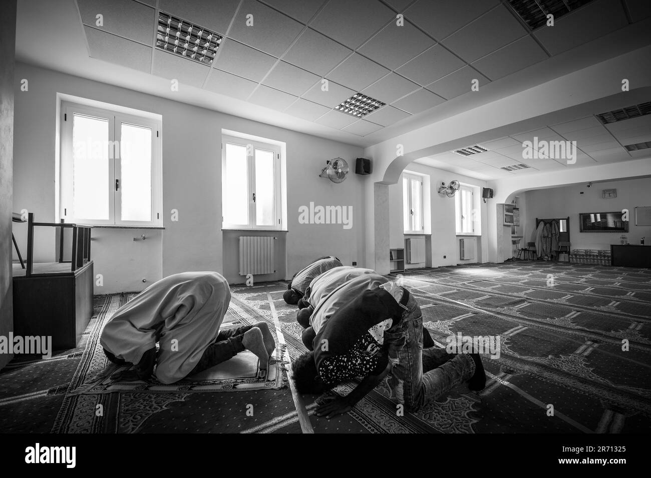 Italie. Mortara. Centre des réfugiés. mosquée locale Banque D'Images