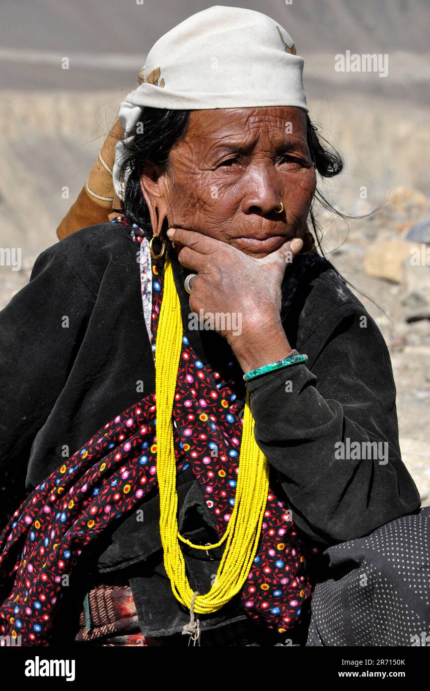 Népal. Mustang. portrait Banque D'Images