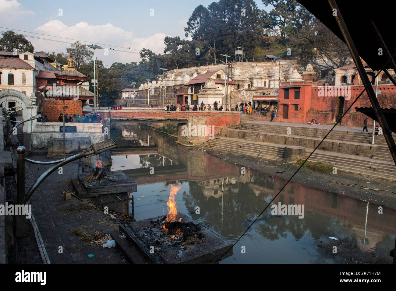 Le Népal, Katmandou, funérailles, crémation Pashupatinath Banque D'Images