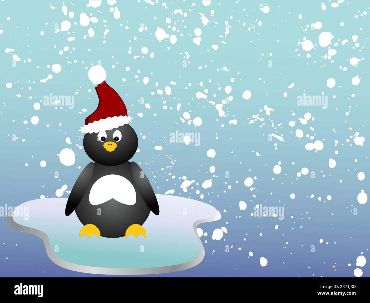 illustration vectorielle eps10 d'un pingouin sur une feuille de glace Illustration de Vecteur