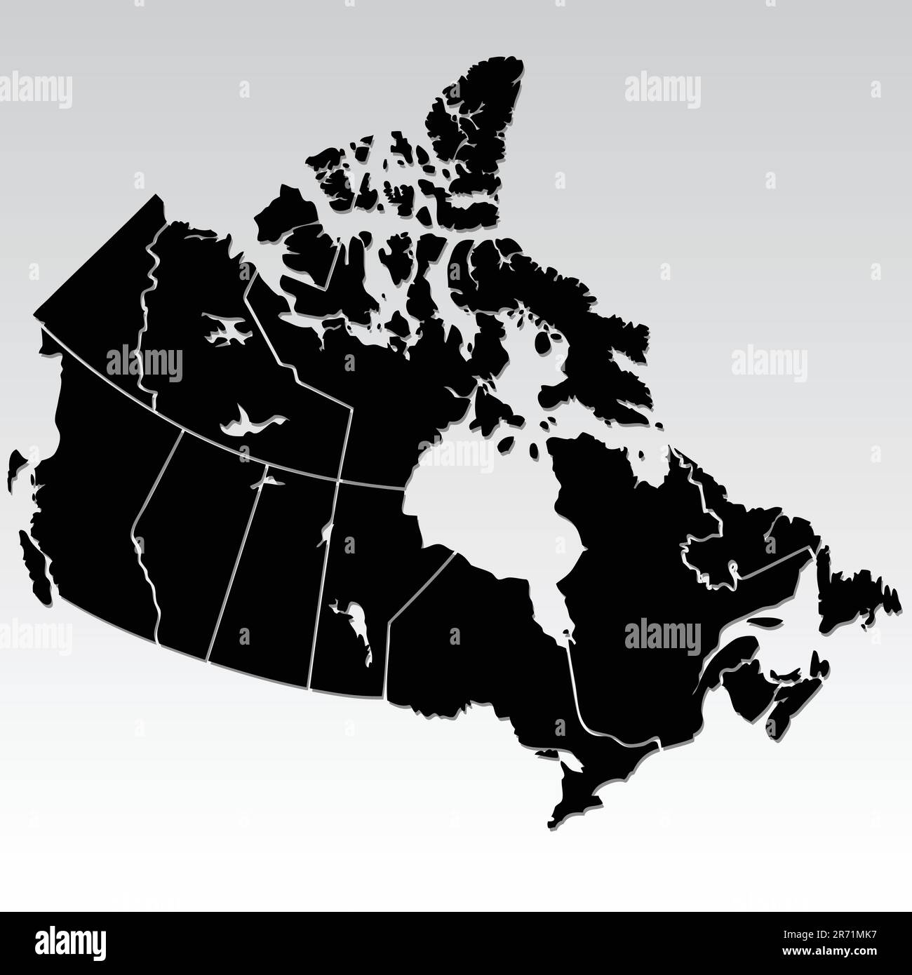 Carte vectorielle du Canada Illustration de Vecteur
