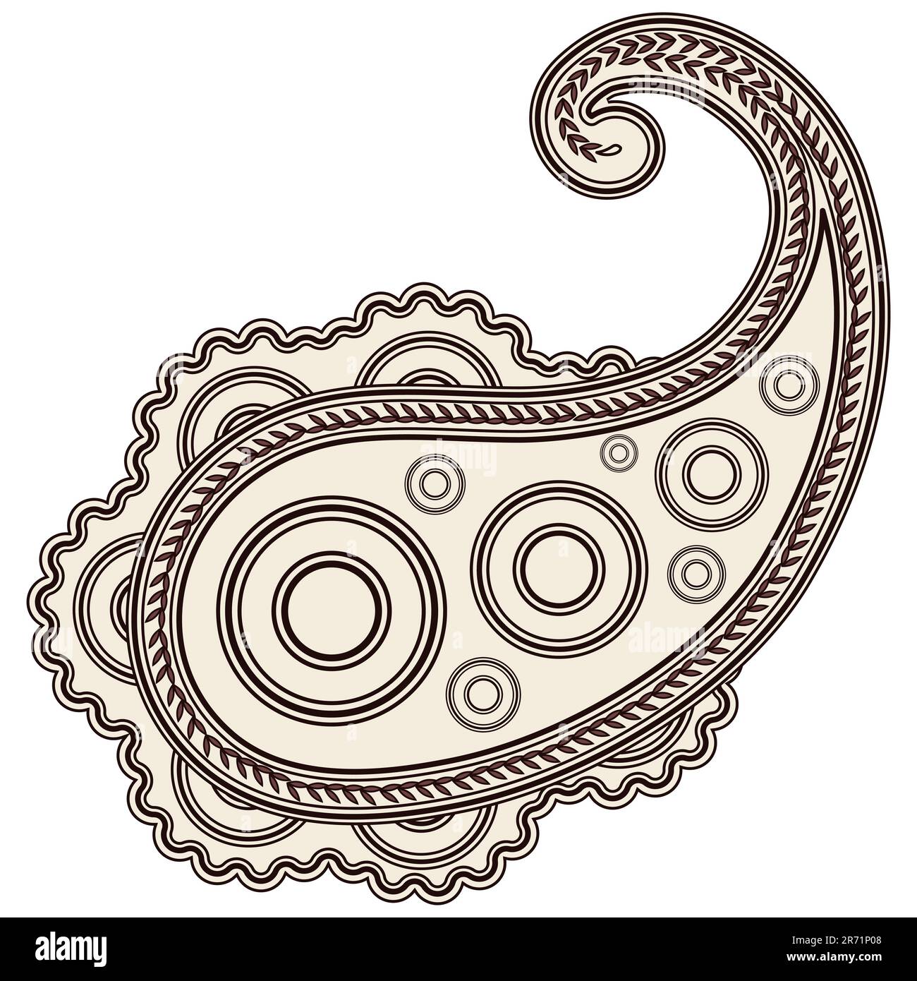 Vecteur extrait à la main Henna (mehndi) Paisley Doodle Vector Illustration éléments de conception. Illustration de Vecteur
