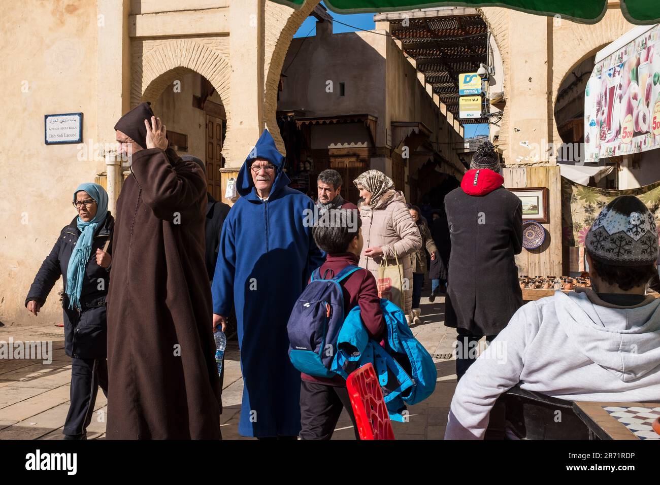 Maroc. FES. Médina. la vie quotidienne Banque D'Images