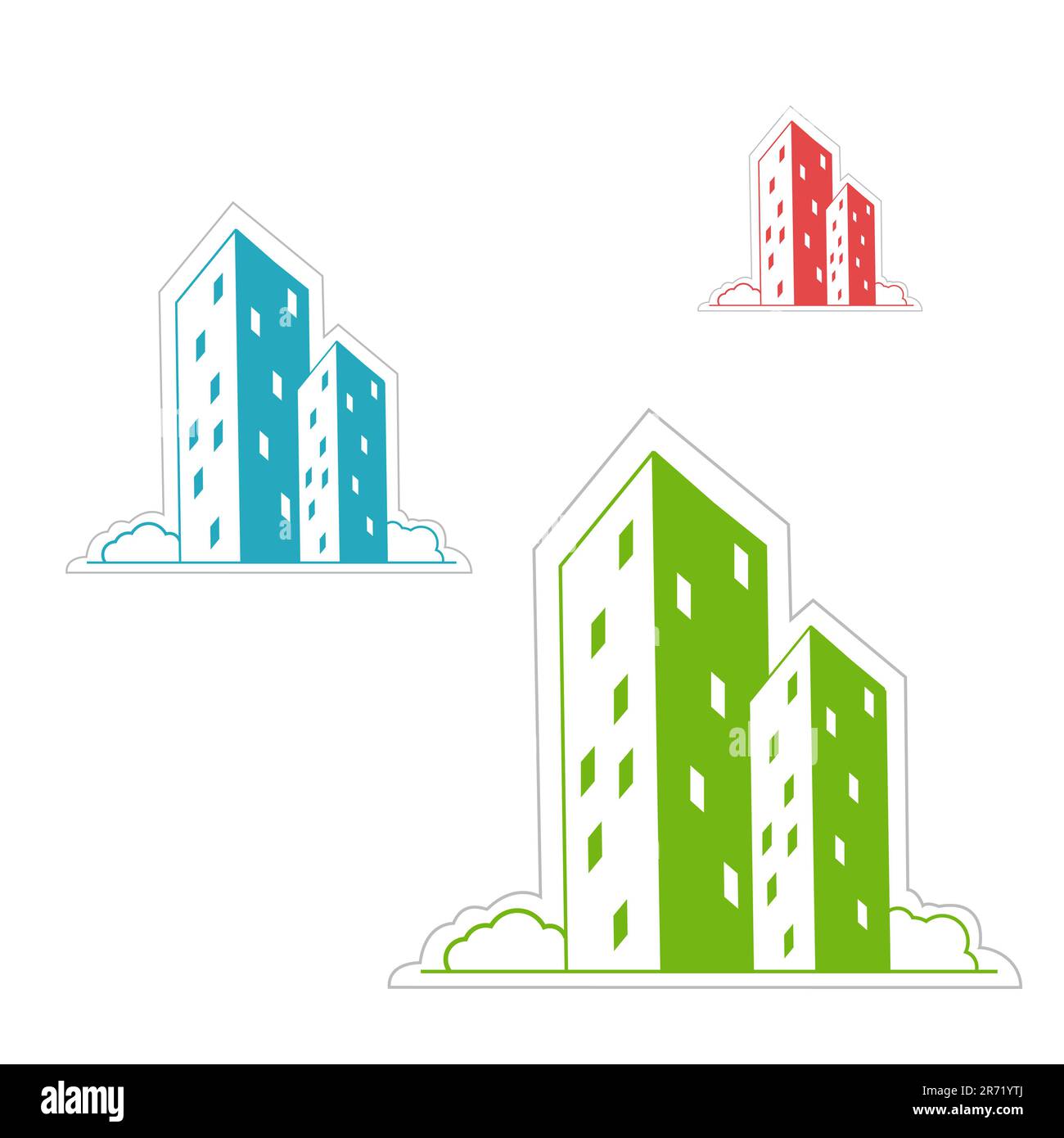 Illustration de bâtiments sur fond blanc Illustration de Vecteur