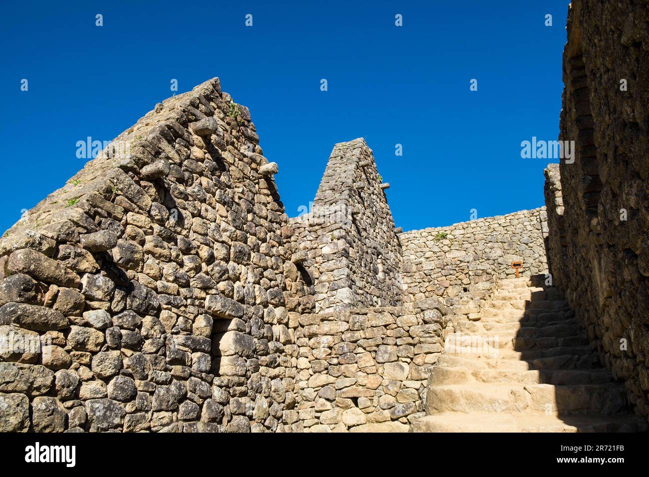 Pérou. machu picchu. ruines de la ville empire inca et de la montagne huayna picchu dans la vallée sacrée Banque D'Images
