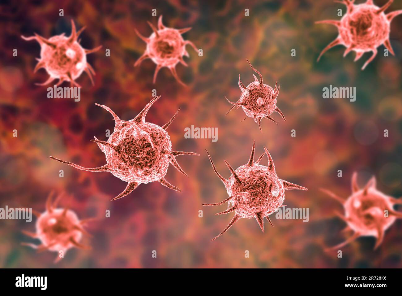 Illustration informatique d'un micro-organisme pathogène abstrait qui peut être utilisé comme milieu médical ou scientifique. Banque D'Images