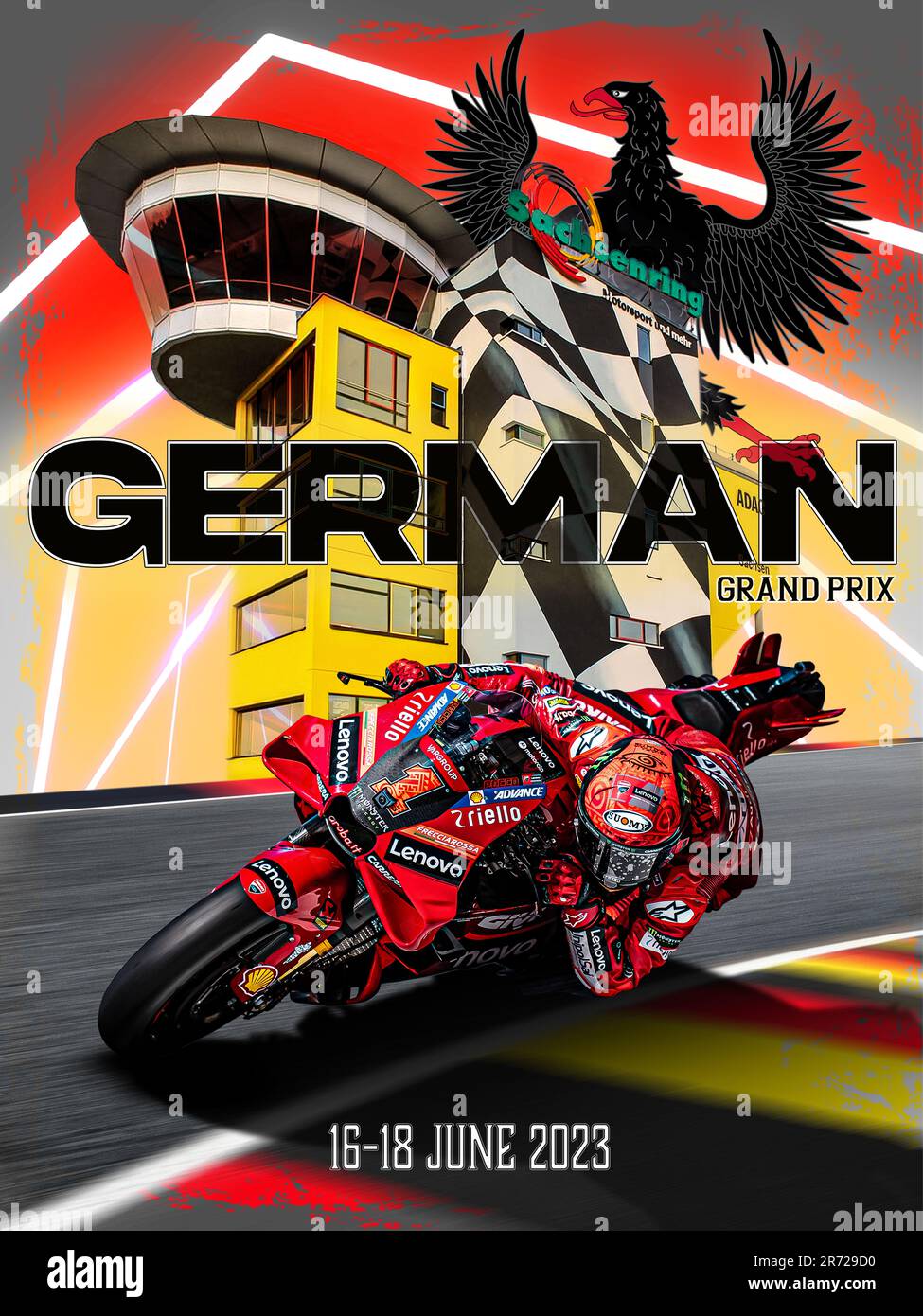 Affiche de course allemande moto GP 2023 Photo Stock - Alamy