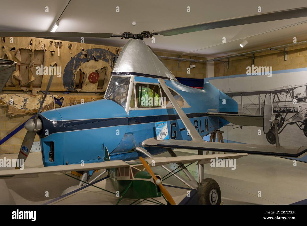 A de Havilland Cierva C.24 Autogiro au de Havilland Aircraft Museum, Colney, Hertfordshire Banque D'Images