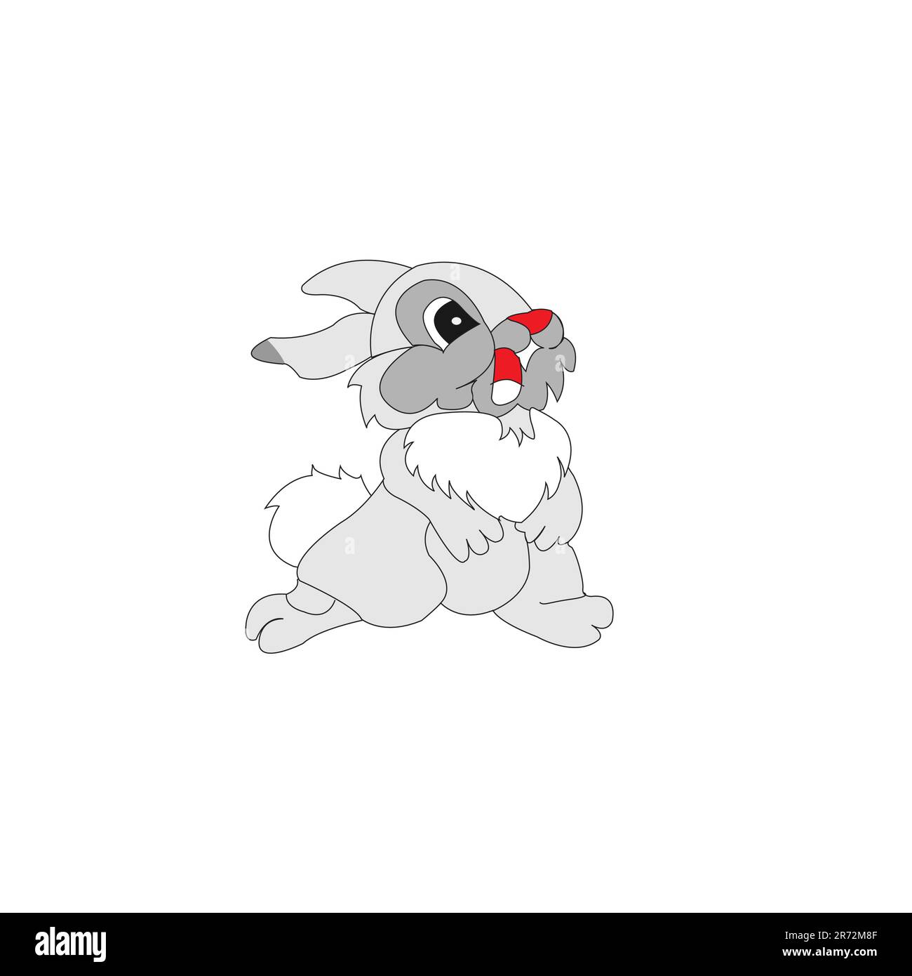 Magnifique lapin gris sur fond blanc. Illustration vectorielle Illustration de Vecteur