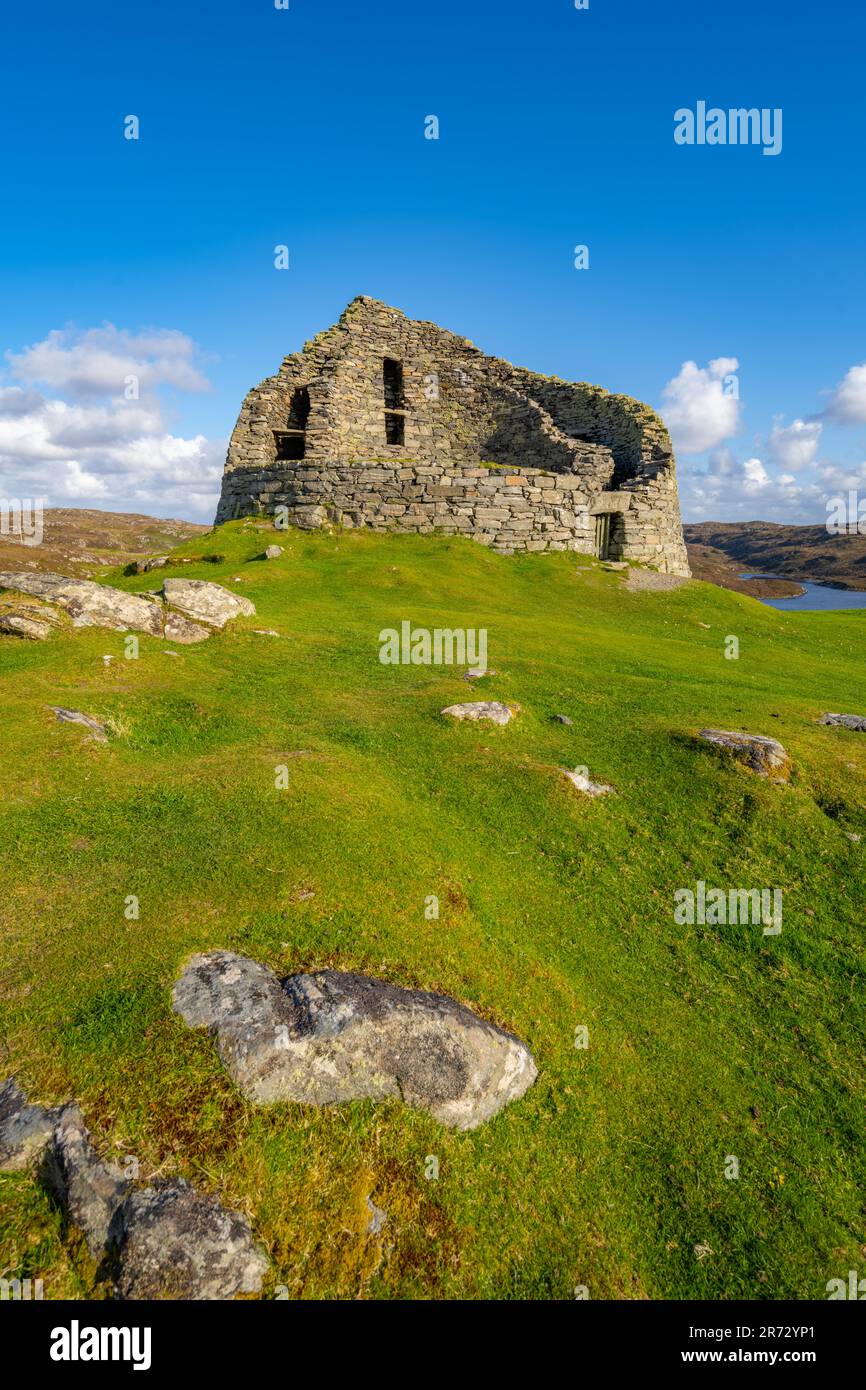 Dun Carloway Broch, Doune, Carloway, Isle of Lewis Banque D'Images