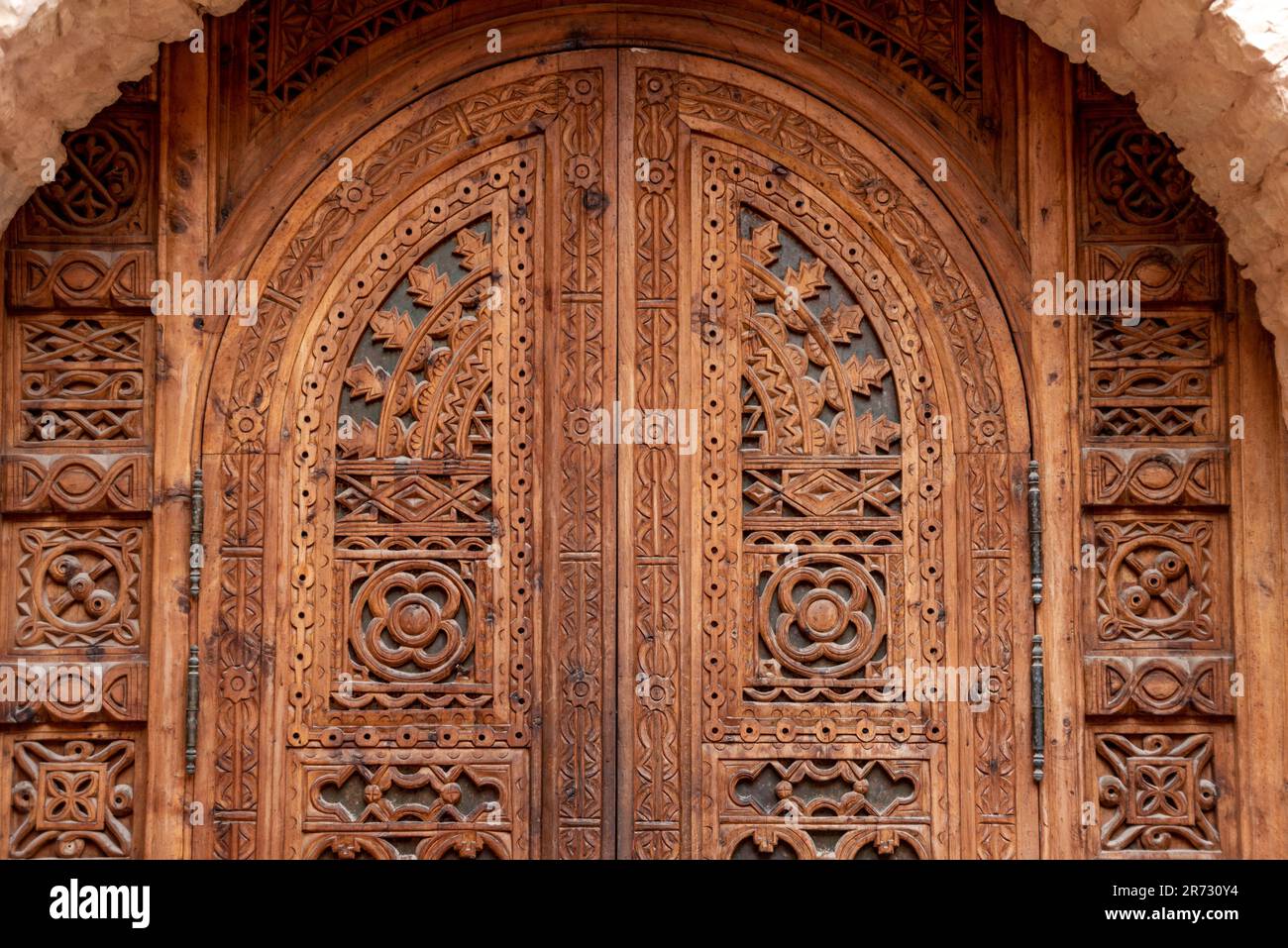 Détails de décoration d'une maison traditionnelle dans la médina reconstruite d'Agadir, Maroc Banque D'Images