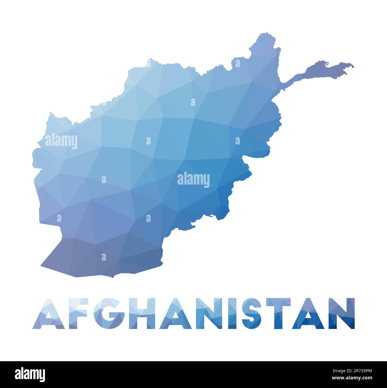 Carte poly basse de l'Afghanistan. Illustration géométrique du pays. Carte polygonale de l'Afghanistan. Technologie, Internet, concept de réseau. Illustration de Vecteur