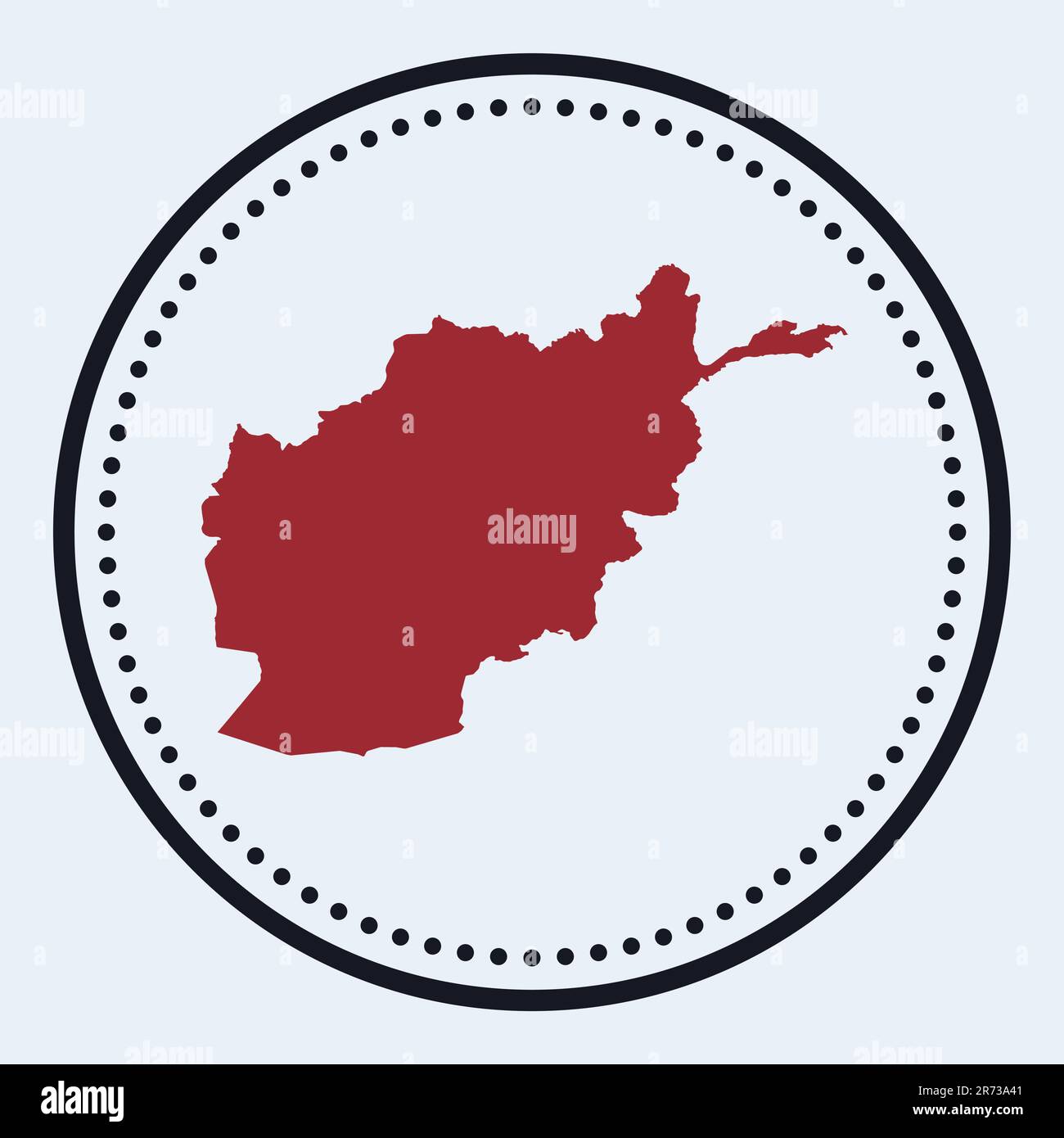 Timbre rond de l'Afghanistan. Logo rond avec carte du pays et titre. Badge Afghanistan minimaliste élégant avec carte. Illustration vectorielle. Illustration de Vecteur