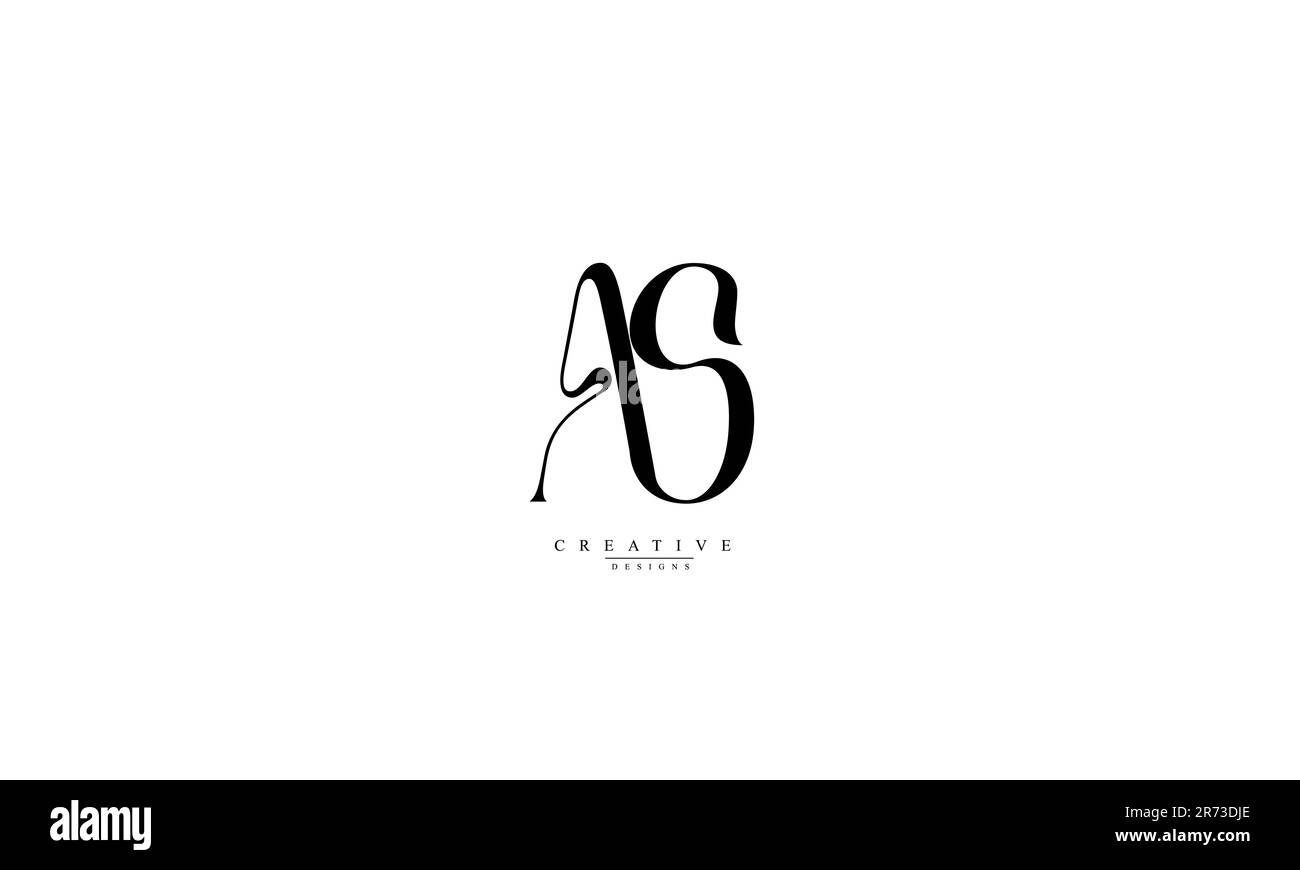 Lettres de l'alphabet initiales Monogram logo AS sa A S. Illustration de Vecteur
