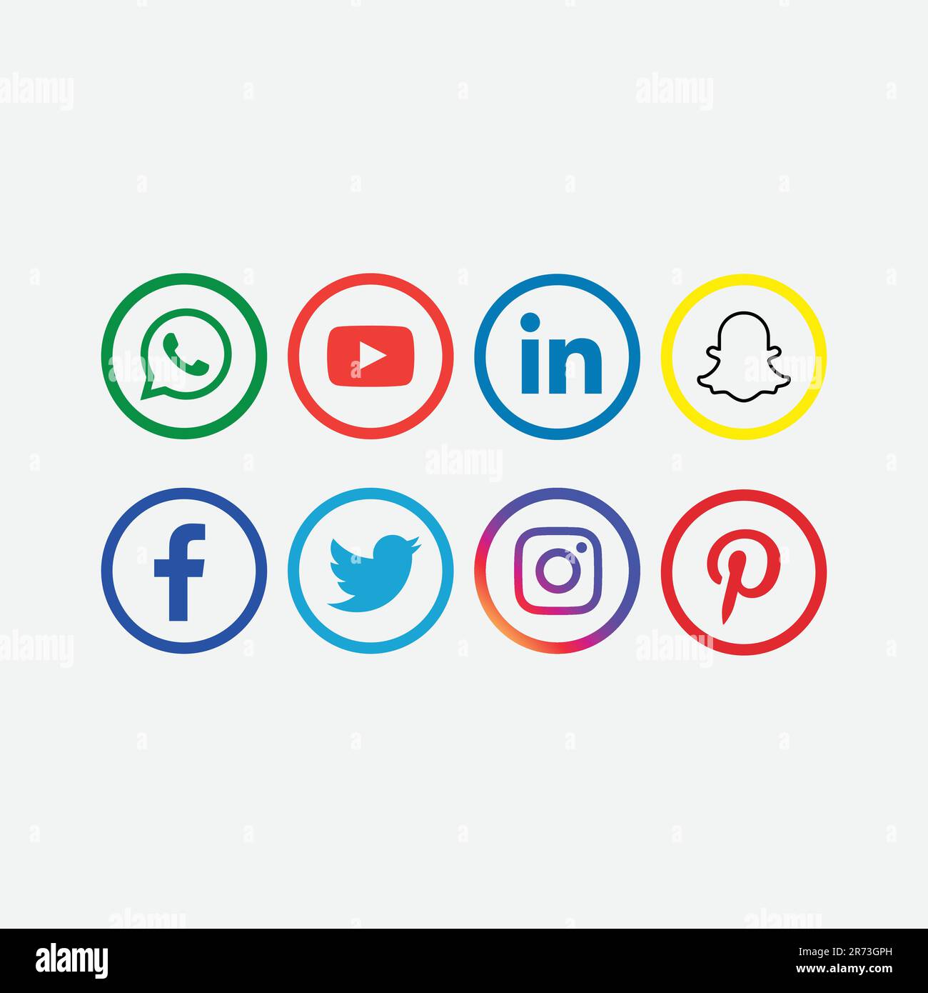 huit icône de médias sociaux dans vector Illustration de Vecteur