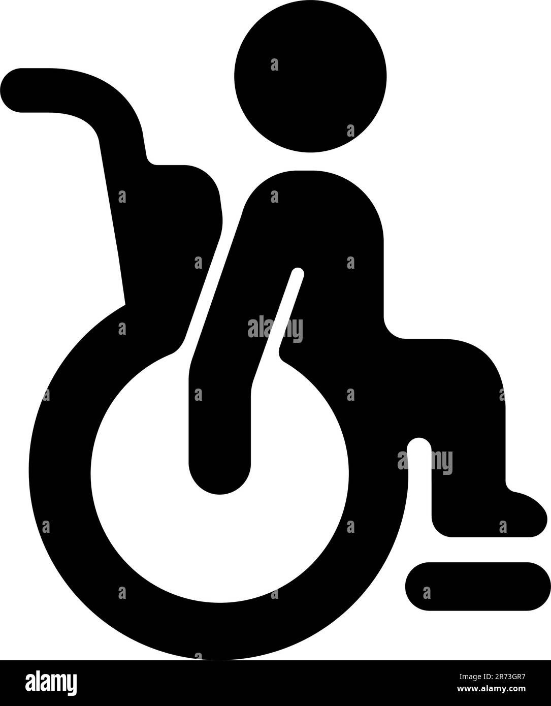 Illustration d'une icône de fauteuil roulant (personne handicapée) Illustration de Vecteur