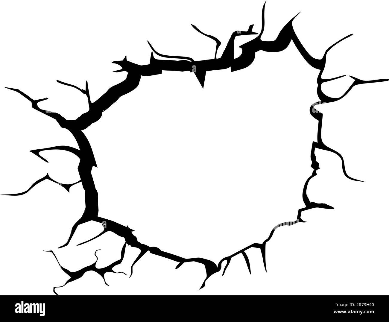 Icône de conception noire de fissure murale Illustration de Vecteur