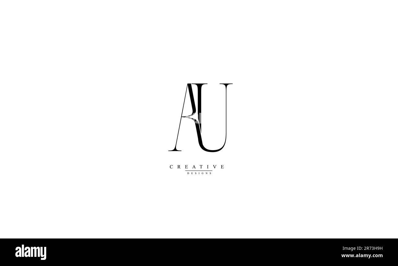 Lettres de l'alphabet initiales Monogram logo au A U Illustration de Vecteur