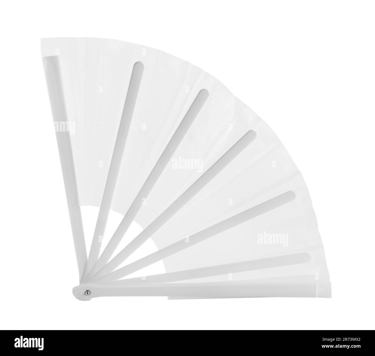 Ventilateur manuel ouvert isolé sur blanc Banque D'Images