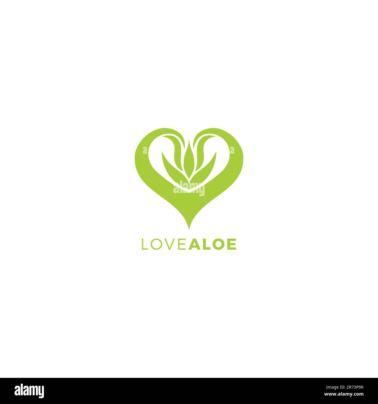 J'adore le logo Aloevera. Icône du logo Aloe. Logo nature Illustration de Vecteur