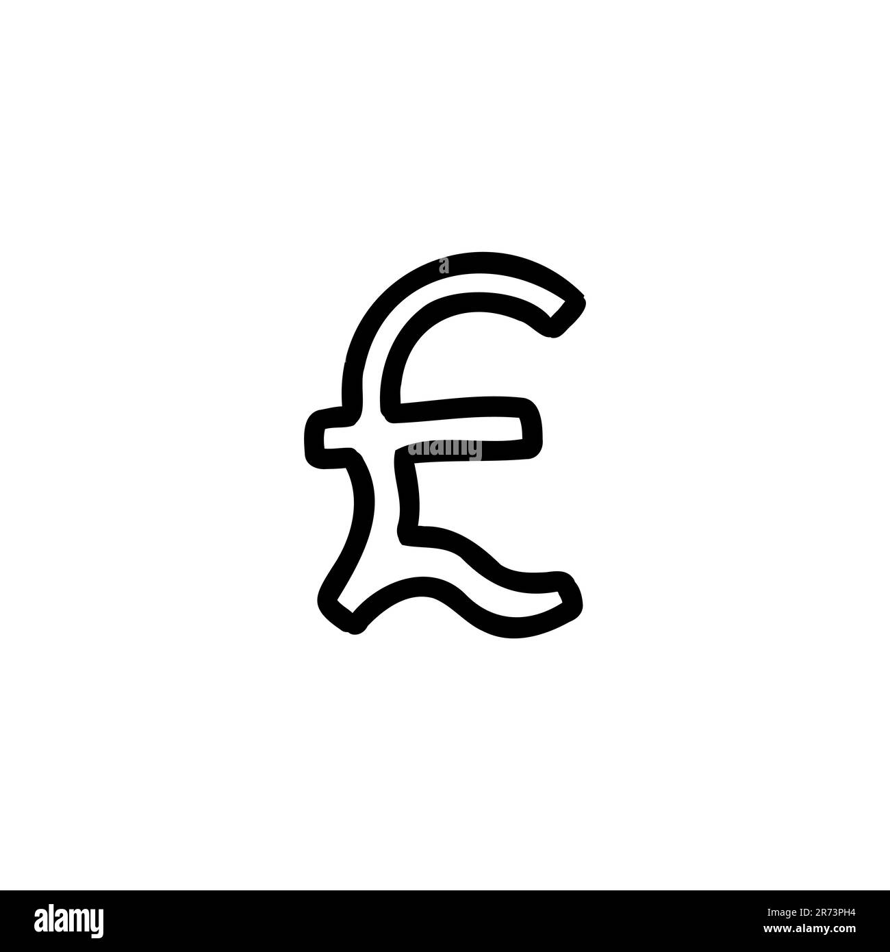 Livre sterling monnaie simple argent signe de financement icône GBR. Illustration vectorielle à la main, style de dessin animé isolé sur fond blanc. Pour env Illustration de Vecteur