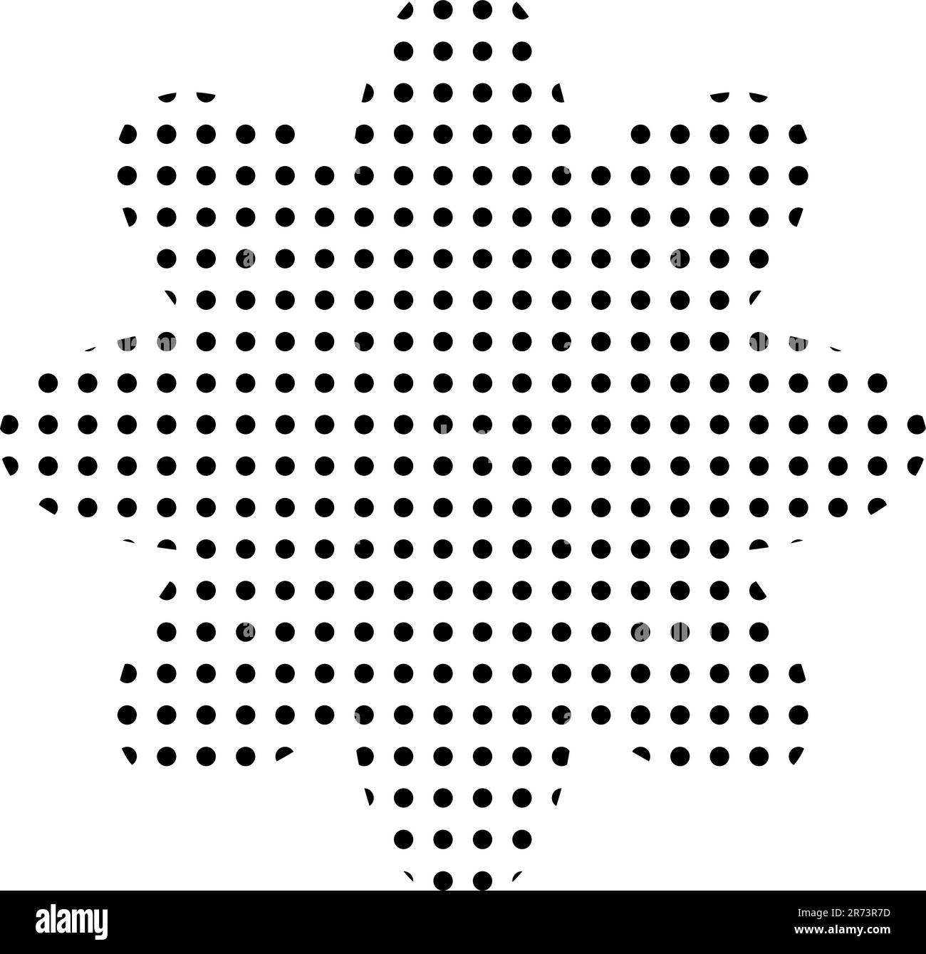 Motif vectoriel tendance minimaliste géométrique à pois élément floral de base. Forme abstraite figure bauhaus forme. Illustration de texture de style rétro. Design moderne Illustration de Vecteur