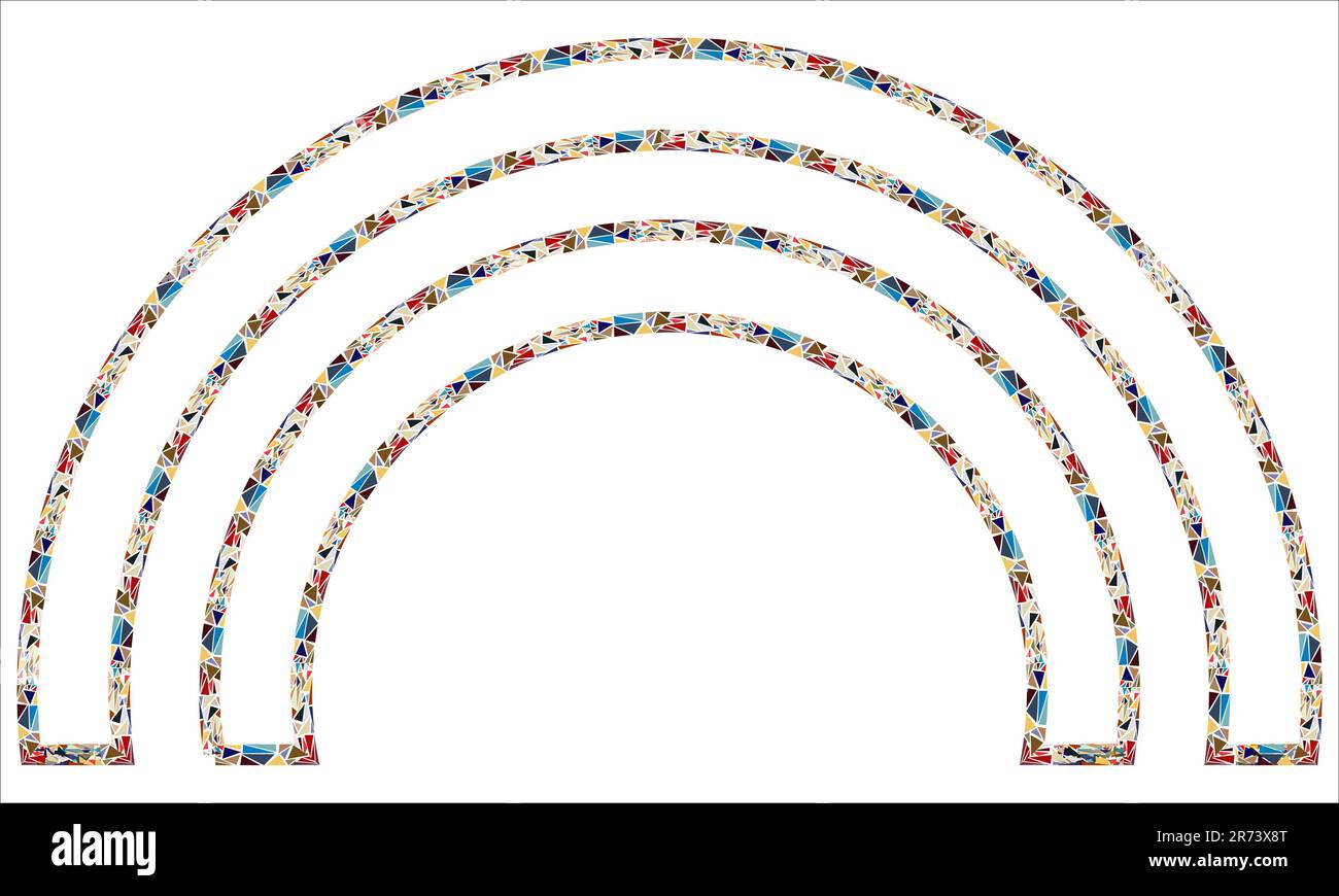 Arc en mosaïque motif abstrait Illustration vectorielle Elément de conception. Isolé sur fond blanc Illustration de Vecteur