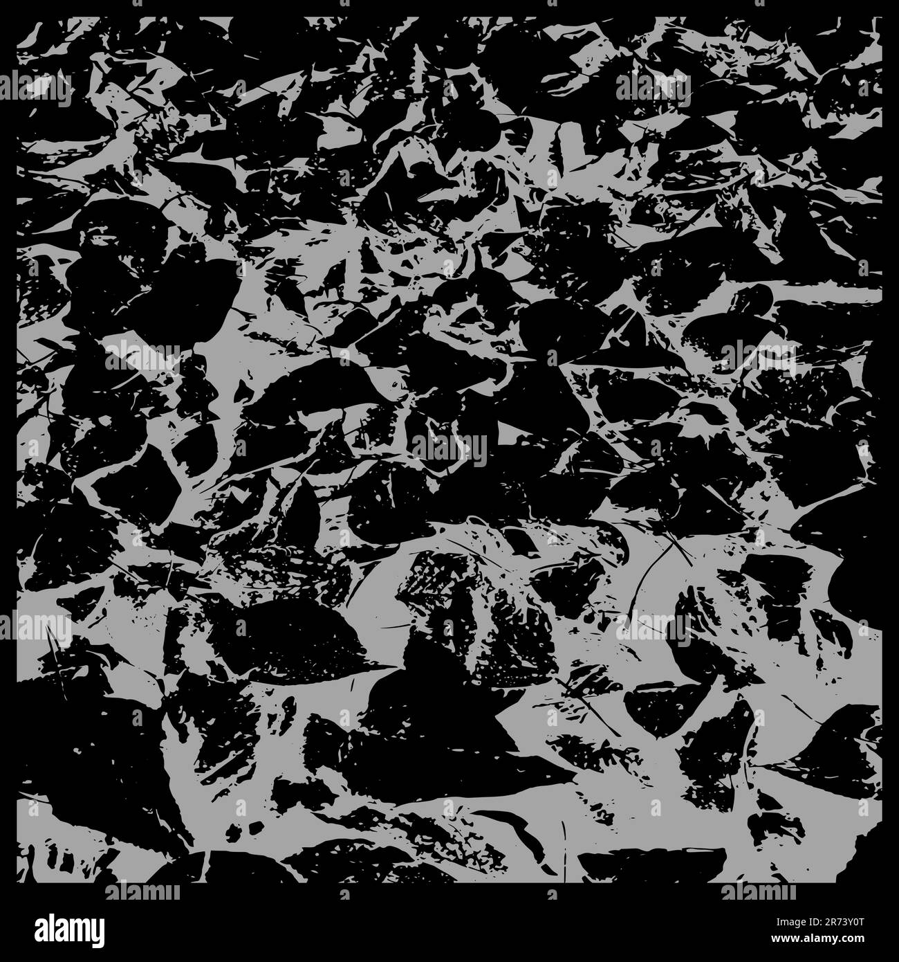 Paysage. Arrière-plan abstrait noir et gris. Illusion optique. Espace négatif noir sur terre brûlée. Vue d'en haut ou du chaos. Illustrateur vectoriel carré Illustration de Vecteur