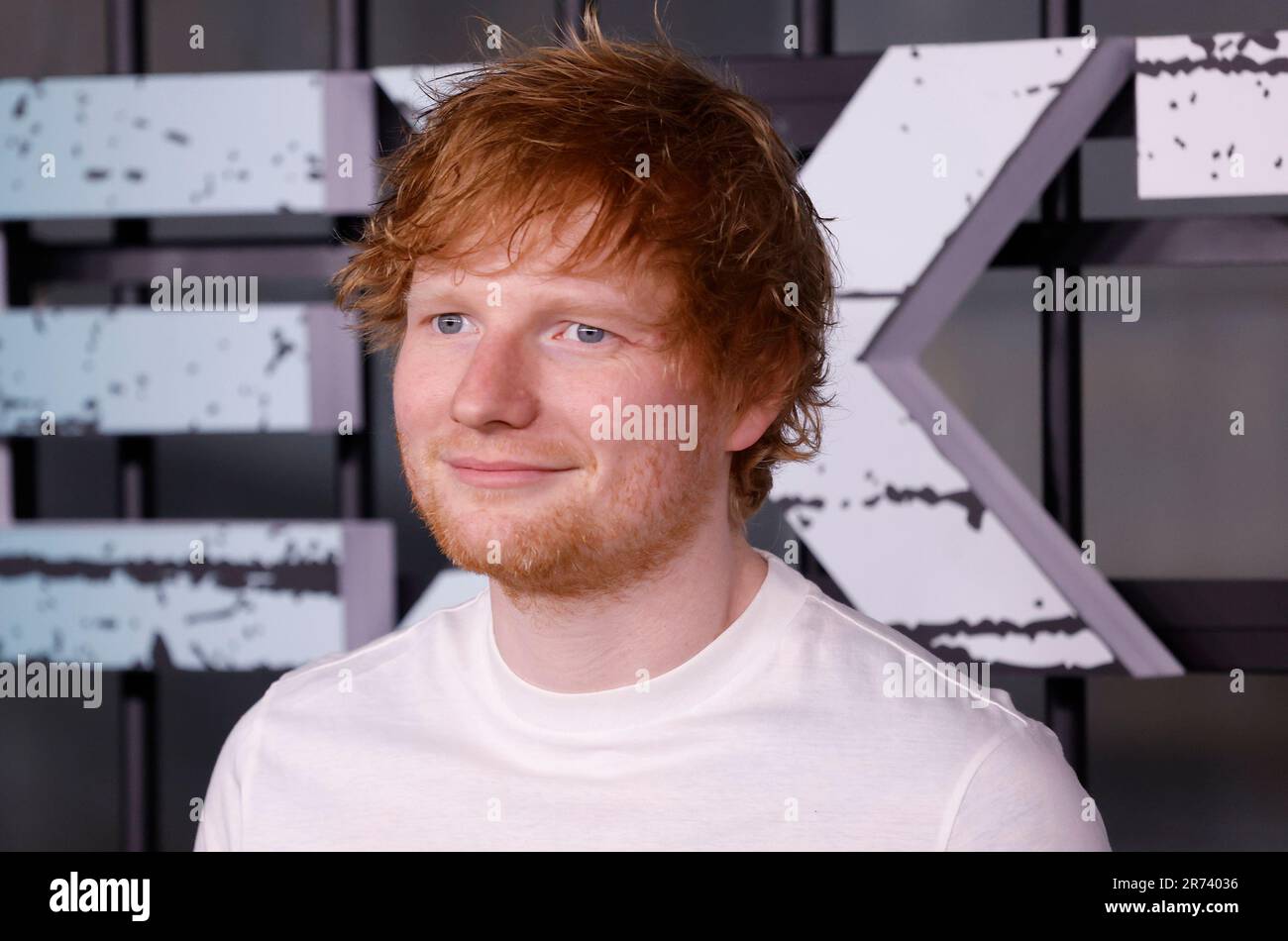 New York, États-Unis. 12th juin 2023. Ed Sheeran arrive lundi sur le tapis rouge à la première de Netflix « extraction 2 » à New York au Jazz au Lincoln Center, à 12 juin 2023, à New York. Photo de John Angelillo/UPI crédit: UPI/Alay Live News Banque D'Images