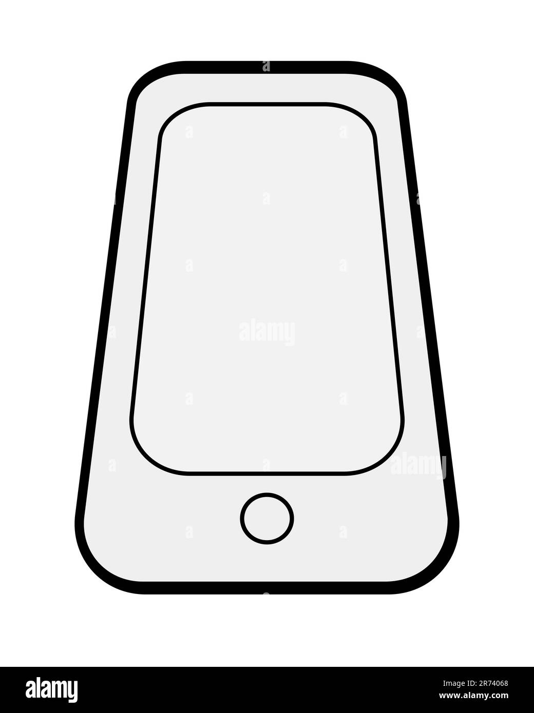 Téléphone noir et blanc écran vide. Illustration vectorielle. Isolé sur fond blanc Illustration de Vecteur