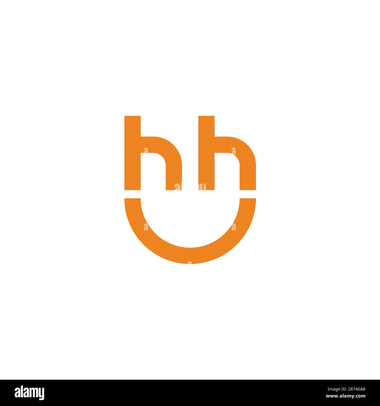 lettre h heureux sourire amusant symbole logo vecteur Illustration de Vecteur