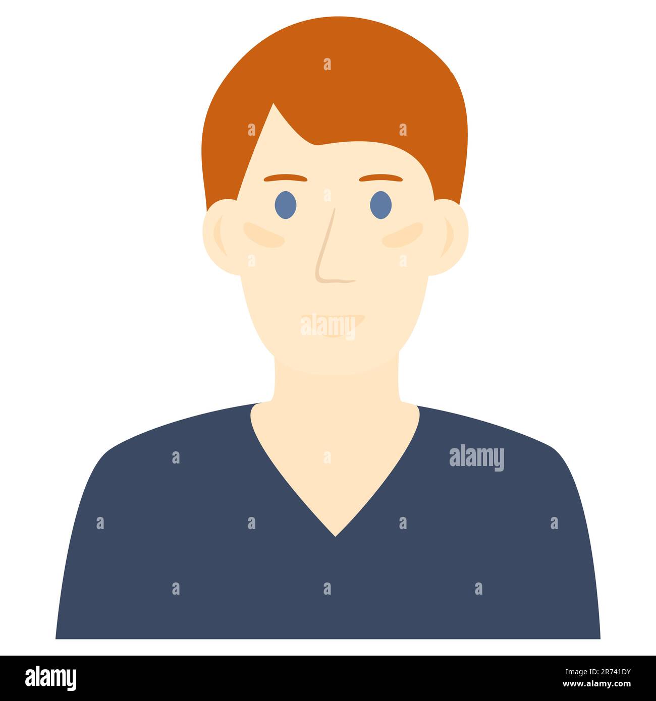Homme avatar illustration portrait adolescent élément de conception Illustration vectorielle isolé sur fond blanc Illustration de Vecteur