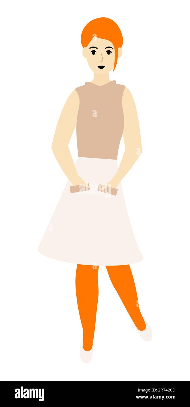 Portrait de fille illustration élément de conception illustration vectorielle isolée sur fond blanc Illustration de Vecteur