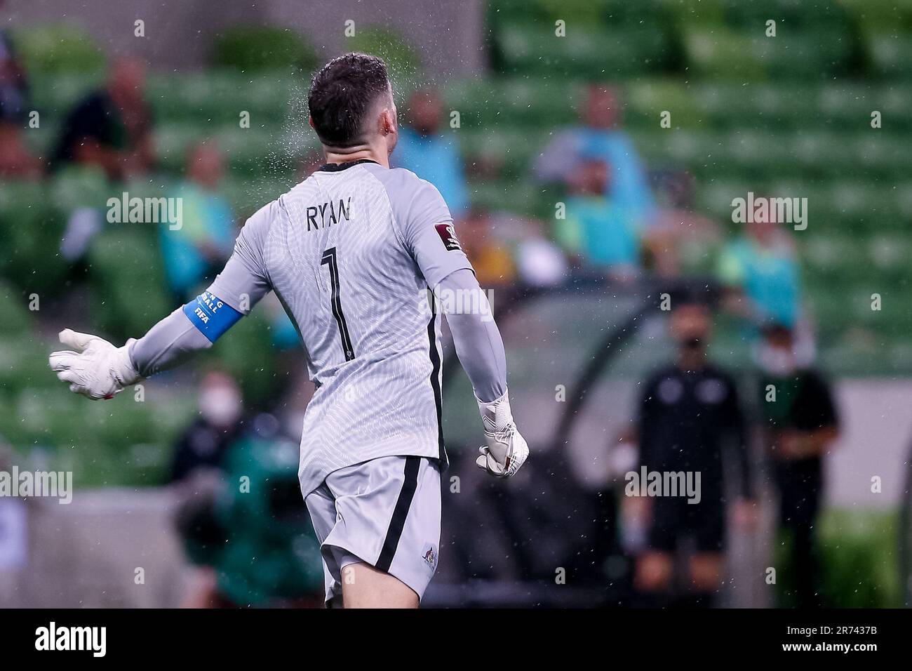 Melbourne, Australie, 27 janvier 2022.Mat Ryan des Socceroos australiens lors du match de football de qualification de la coupe du monde entre les Socceroos australiens et le Vietnam, le 27 janvier 2022, à l'AAMI Park à Melbourne, en Australie.Crédit : Dave Helison/Speed Media/Alamy Live News Banque D'Images