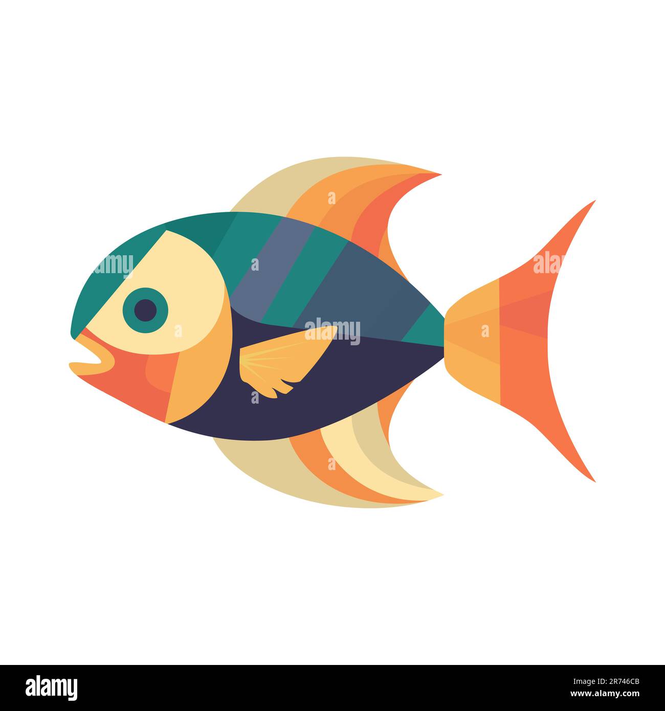 Panneau poisson. Icône de couleur de poisson sur fond blanc. Icône poisson abstrait. Illustration vectorielle Illustration de Vecteur