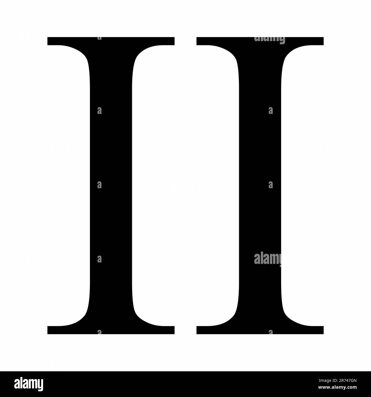 Nombre numérique romain 2 isolé sur fond blanc Illustration de Vecteur